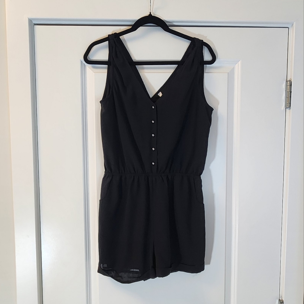 Black romper, sheer with lining